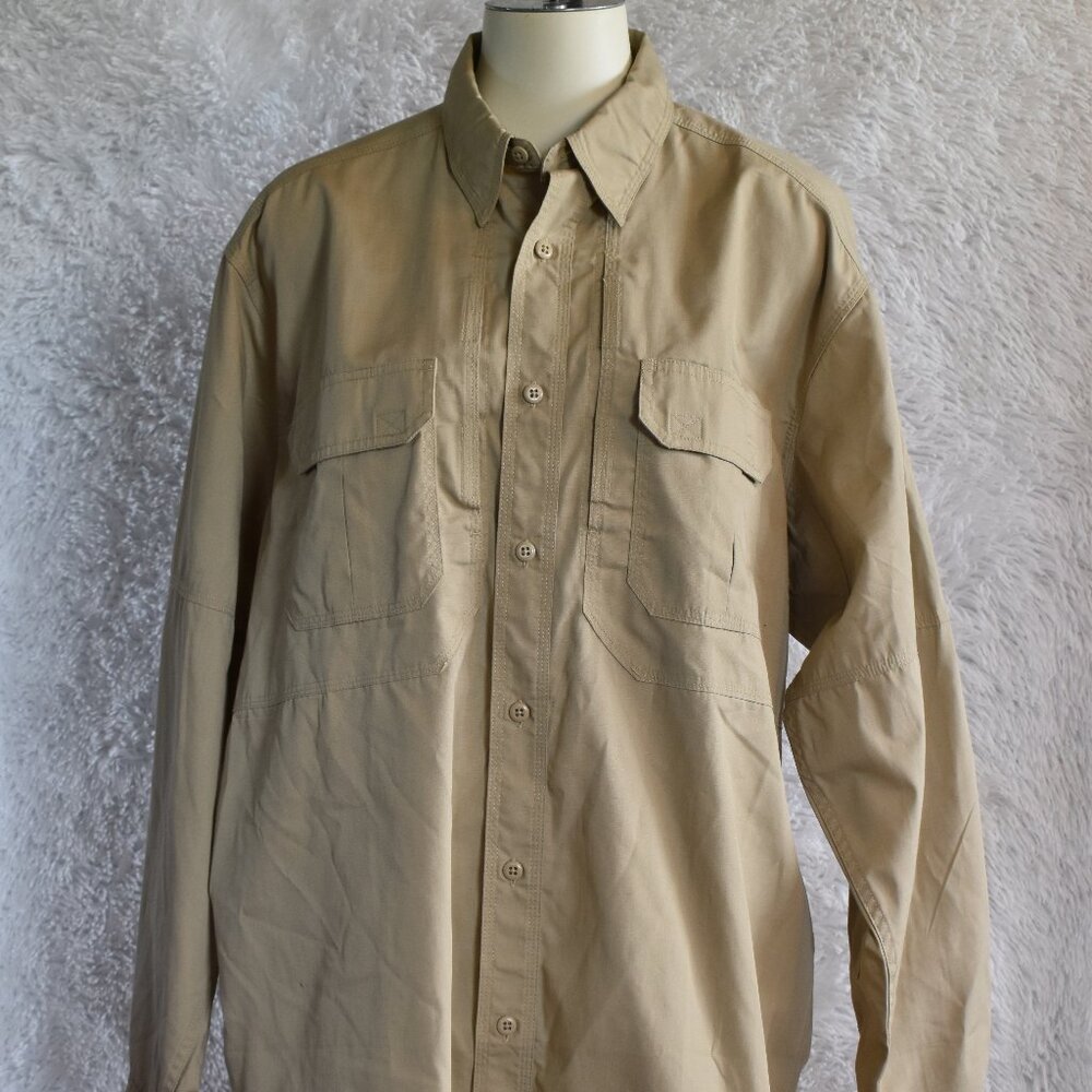 NWOT 5.11 Tactical Long Sleeve Button Down Shirt - Tan (Coyote) - Large